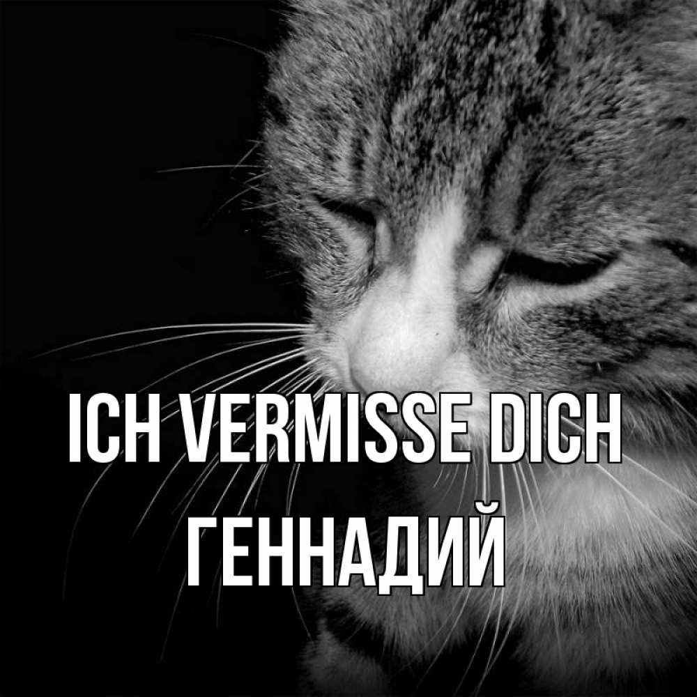 Открытка на каждый день с именем, Геннадий Ich vermisse dich мне скучно Прикольная открытка с пожеланием онлайн скачать бесплатно 