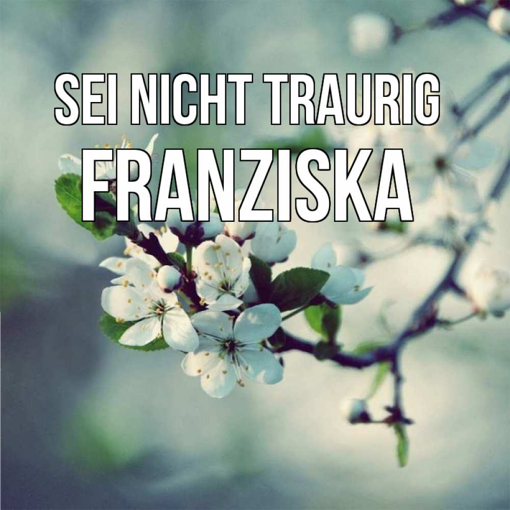 Открытка на каждый день с именем, Franziska Sei nicht traurig яблоня в цвету 1 Прикольная открытка с пожеланием онлайн скачать бесплатно 