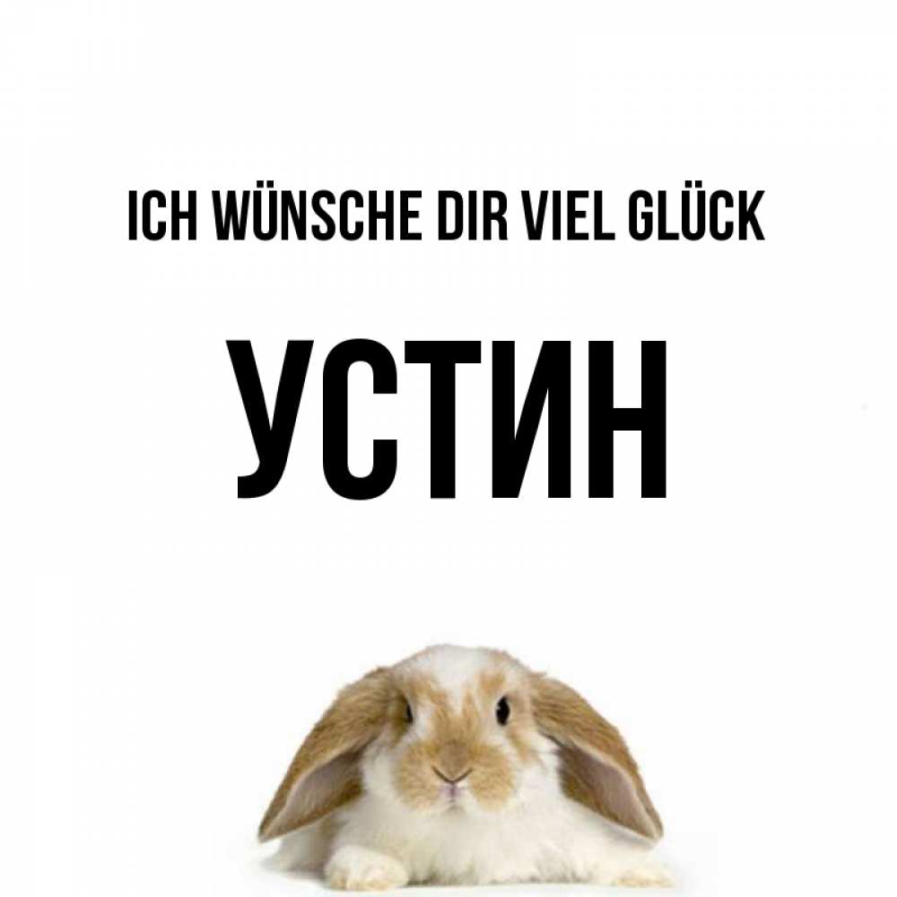 Открытка на каждый день с именем, Устин Ich wünsche dir viel Glück открытки с произвольным текстом который можно вставить в открытку и создать ее самостоятельно бесплатно онлайн Прикольная открытка с пожеланием онлайн скачать бесплатно 