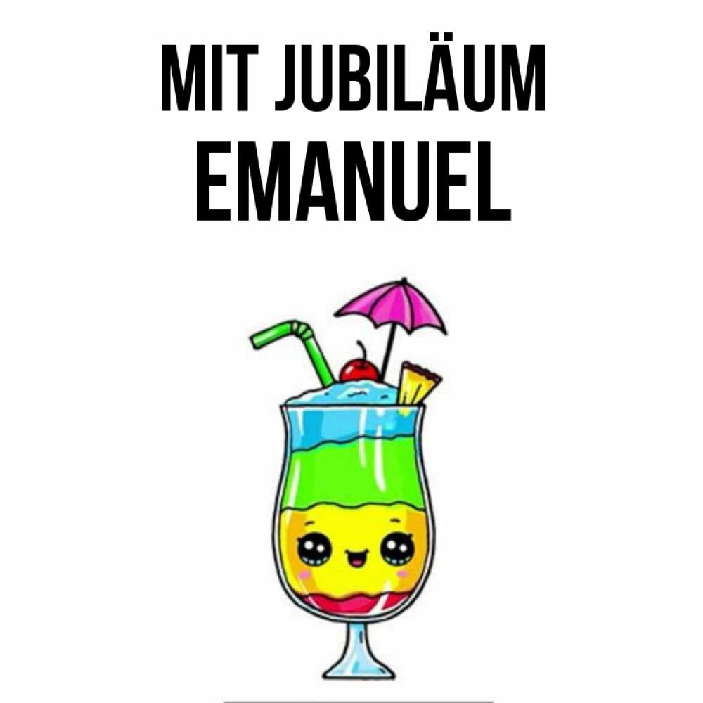 Открытка на каждый день с именем, Emanuel Mit Jubiläum с зонтиком Прикольная открытка с пожеланием онлайн скачать бесплатно 