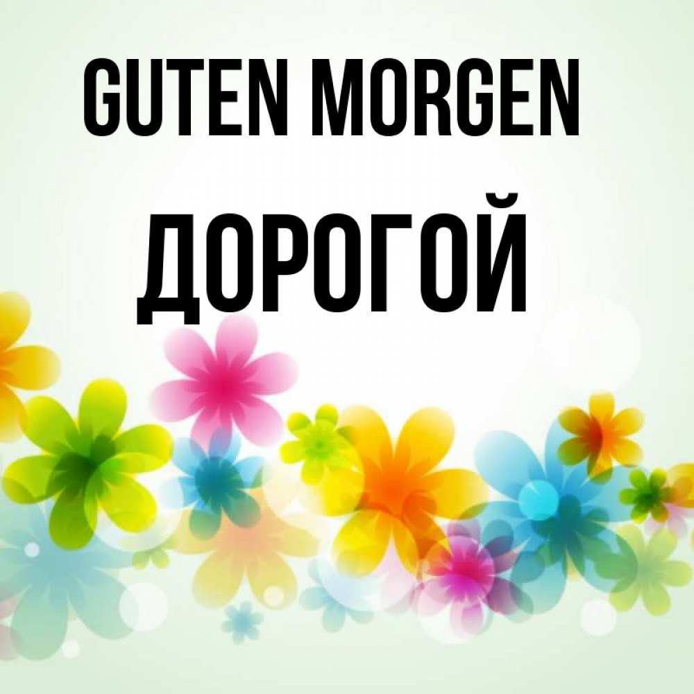 Открытка на каждый день с именем, Дорогой Guten Morgen позитивные цветочки Прикольная открытка с пожеланием онлайн скачать бесплатно 