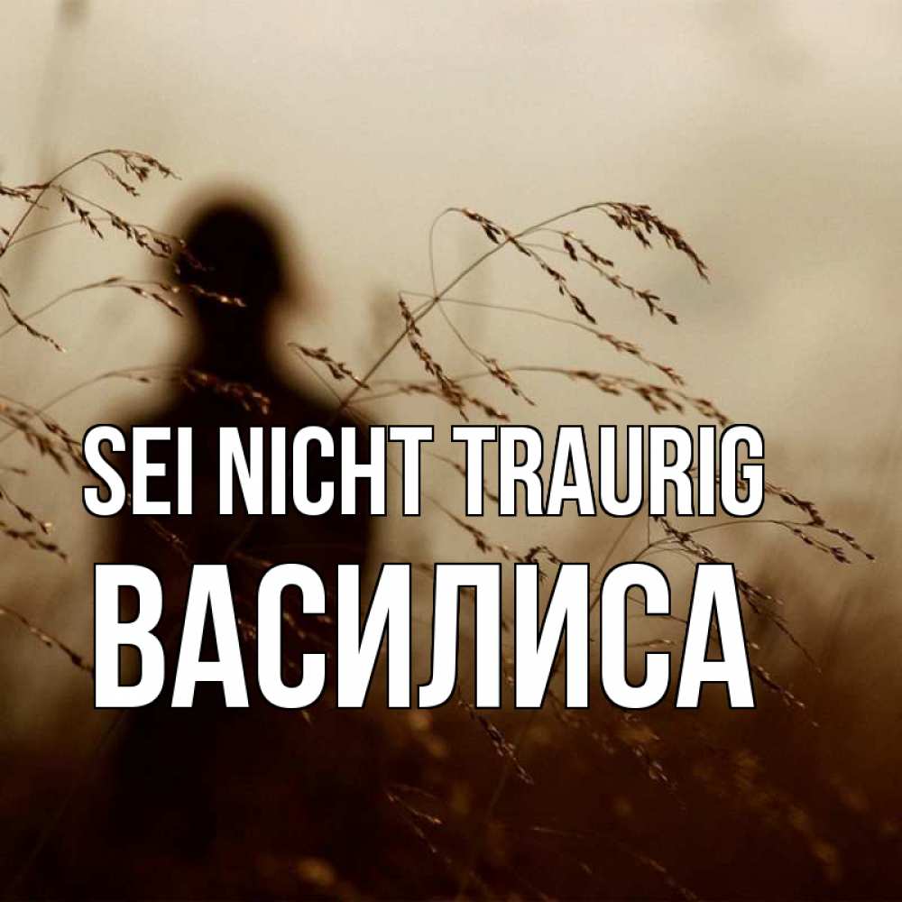 Открытка на каждый день с именем, Василиса Sei nicht traurig грусть Прикольная открытка с пожеланием онлайн скачать бесплатно 