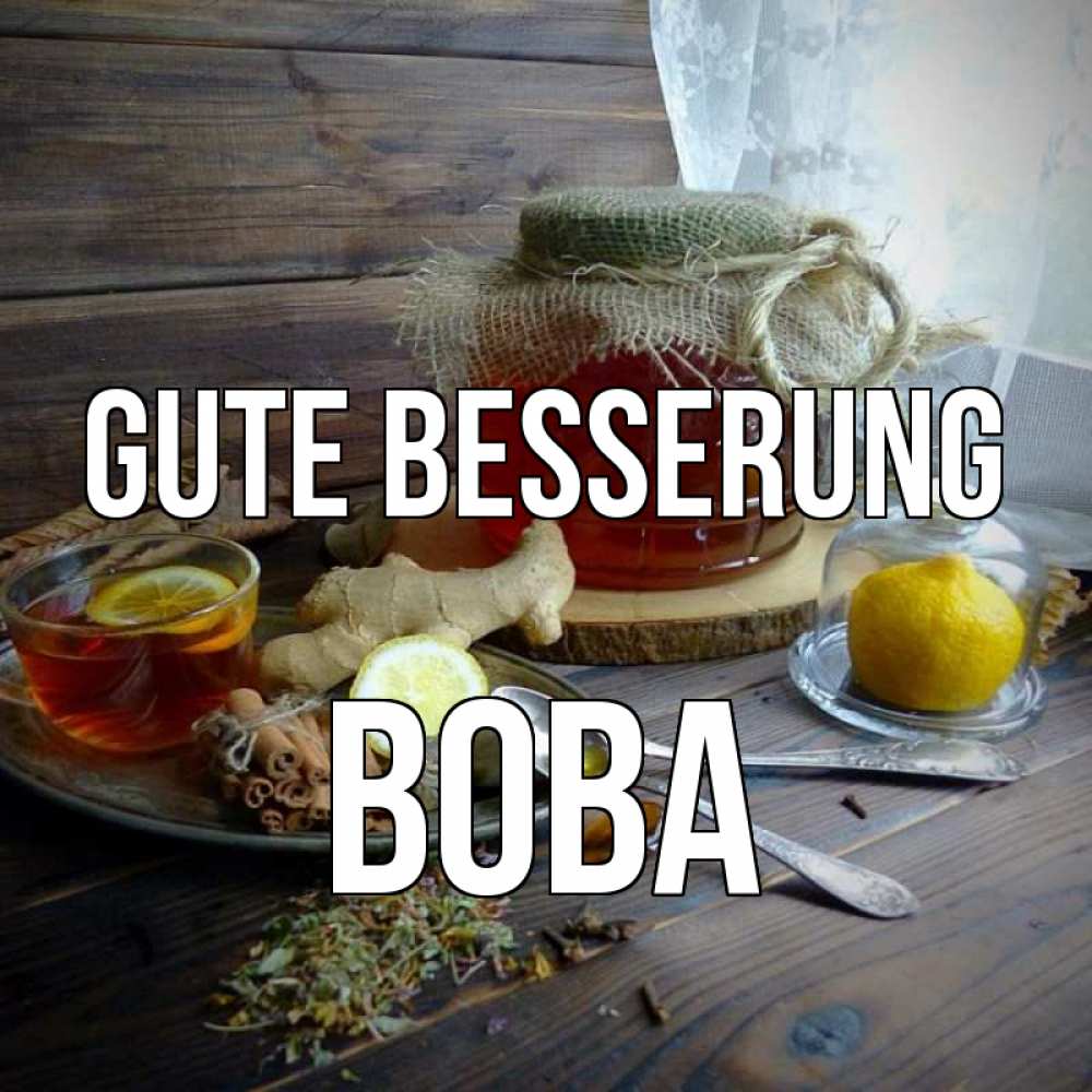 Открытка на каждый день с именем, Вова Gute Besserung банка с медом Прикольная открытка с пожеланием онлайн скачать бесплатно 