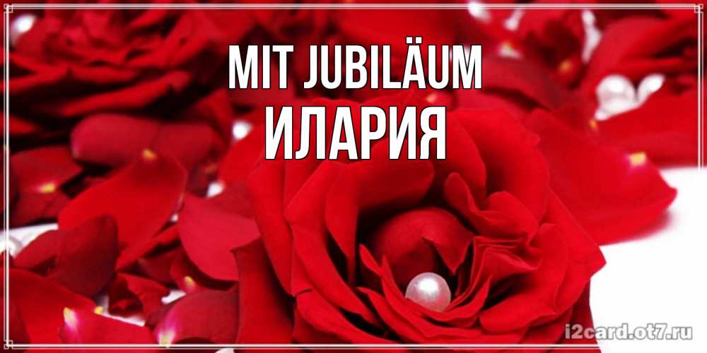 Открытка на каждый день с именем, Илария Mit Jubiläum роза с жемчужиной на открытке для любимых Прикольная открытка с пожеланием онлайн скачать бесплатно 