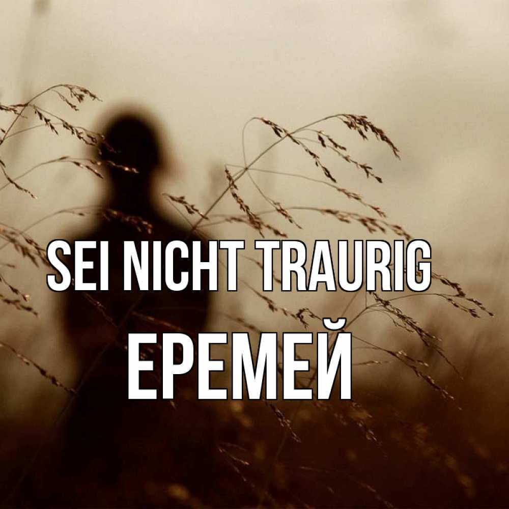 Открытка на каждый день с именем, Еремей Sei nicht traurig грусть Прикольная открытка с пожеланием онлайн скачать бесплатно 