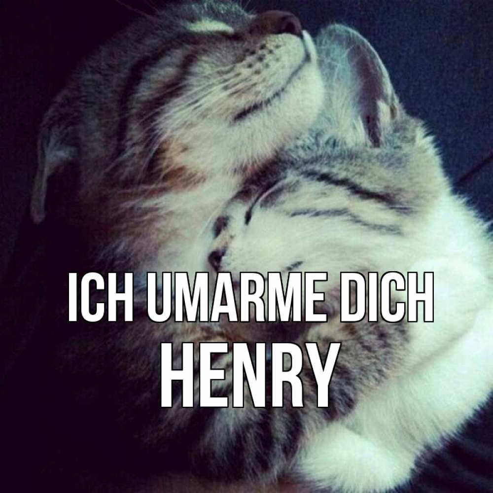 Открытка на каждый день с именем, Henry Ich umarme dich полосатики Прикольная открытка с пожеланием онлайн скачать бесплатно 