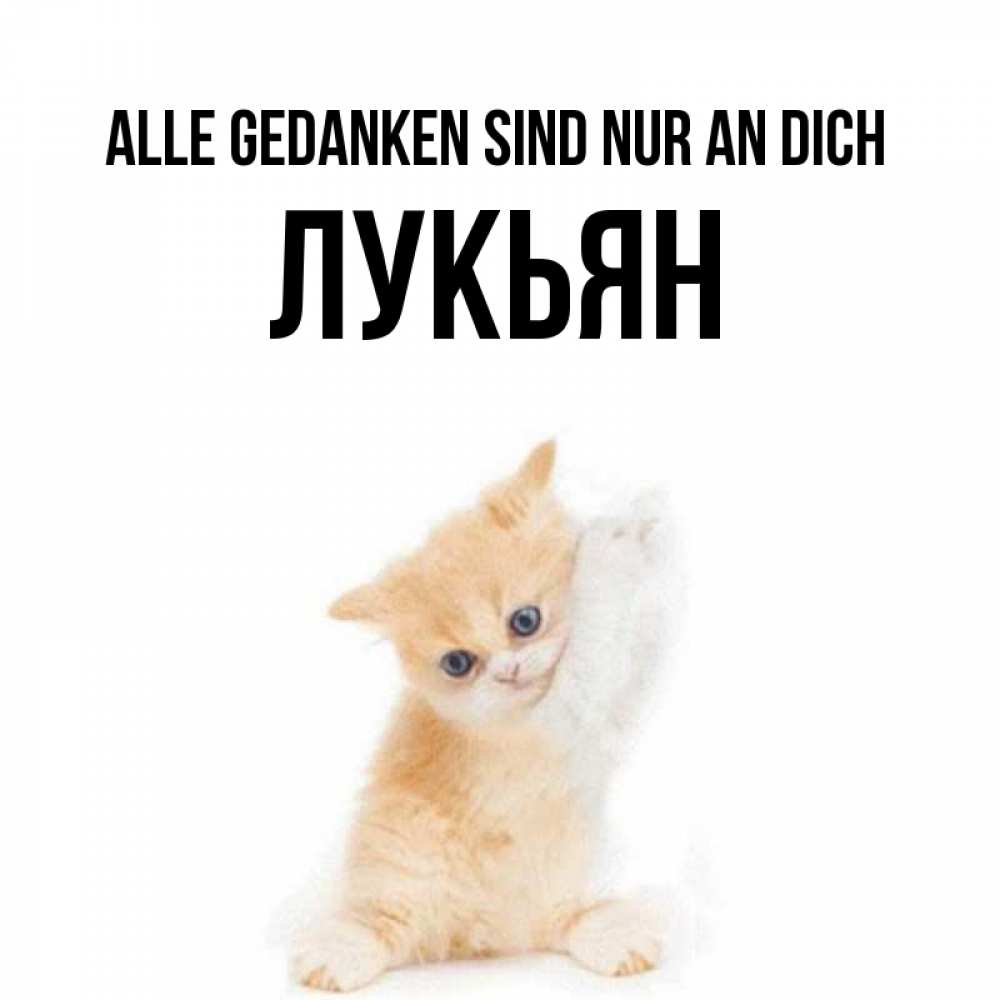 Открытка на каждый день с именем, Лукьян Alle Gedanken sind nur an dich зверушки и милота Прикольная открытка с пожеланием онлайн скачать бесплатно 