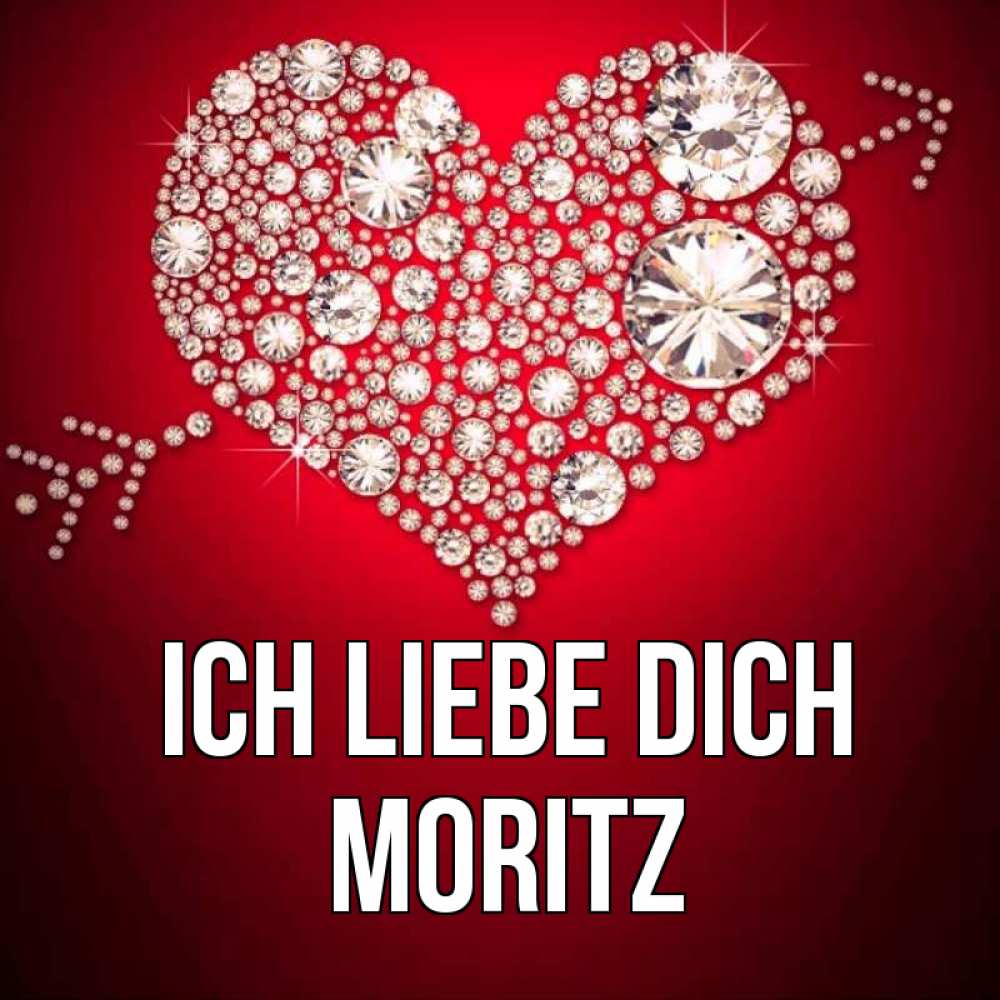 Открытка на каждый день с именем, Moritz Ich liebe dich стрела купидона Прикольная открытка с пожеланием онлайн скачать бесплатно 
