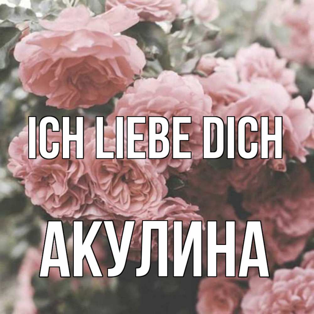 Открытка на каждый день с именем, Акулина Ich liebe dich розы 3 Прикольная открытка с пожеланием онлайн скачать бесплатно 