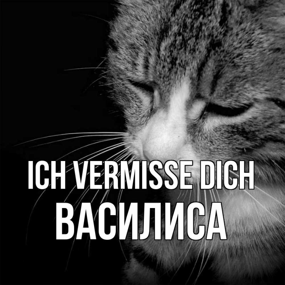 Открытка на каждый день с именем, Василиса Ich vermisse dich мне скучно Прикольная открытка с пожеланием онлайн скачать бесплатно 