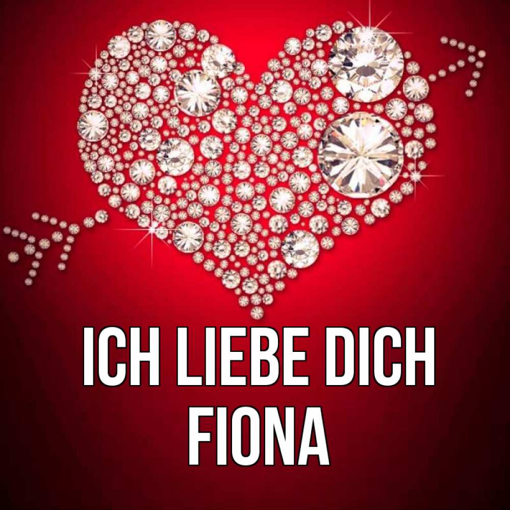Открытка на каждый день с именем, Fiona Ich liebe dich стрела купидона Прикольная открытка с пожеланием онлайн скачать бесплатно 