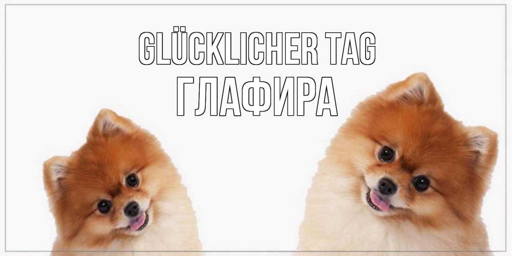 Открытка на каждый день с именем, Глафира Glücklicher Tag собачки желают прекрасного дня Прикольная открытка с пожеланием онлайн скачать бесплатно 