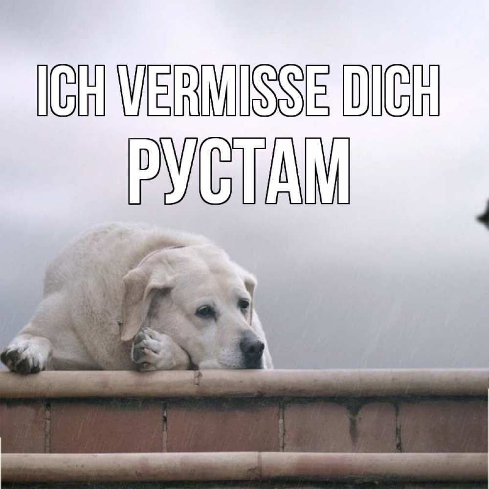Открытка на каждый день с именем, Рустам Ich vermisse dich ждет Прикольная открытка с пожеланием онлайн скачать бесплатно 