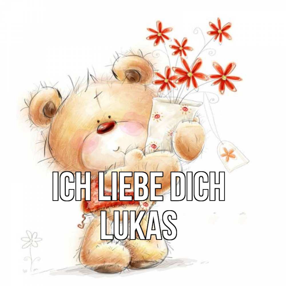 Открытка на каждый день с именем, Lukas Ich liebe dich рисунок Прикольная открытка с пожеланием онлайн скачать бесплатно 