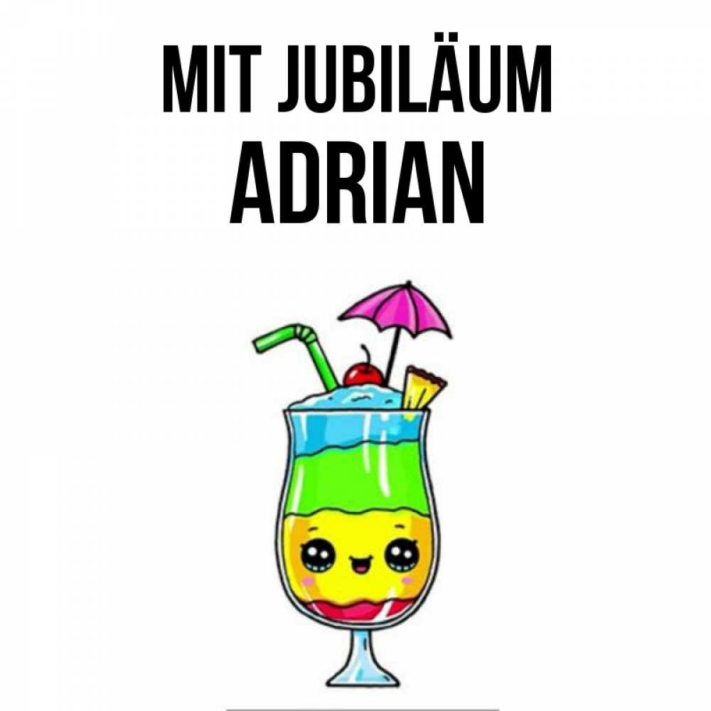 Открытка на каждый день с именем, Adrian Mit Jubiläum с зонтиком Прикольная открытка с пожеланием онлайн скачать бесплатно 