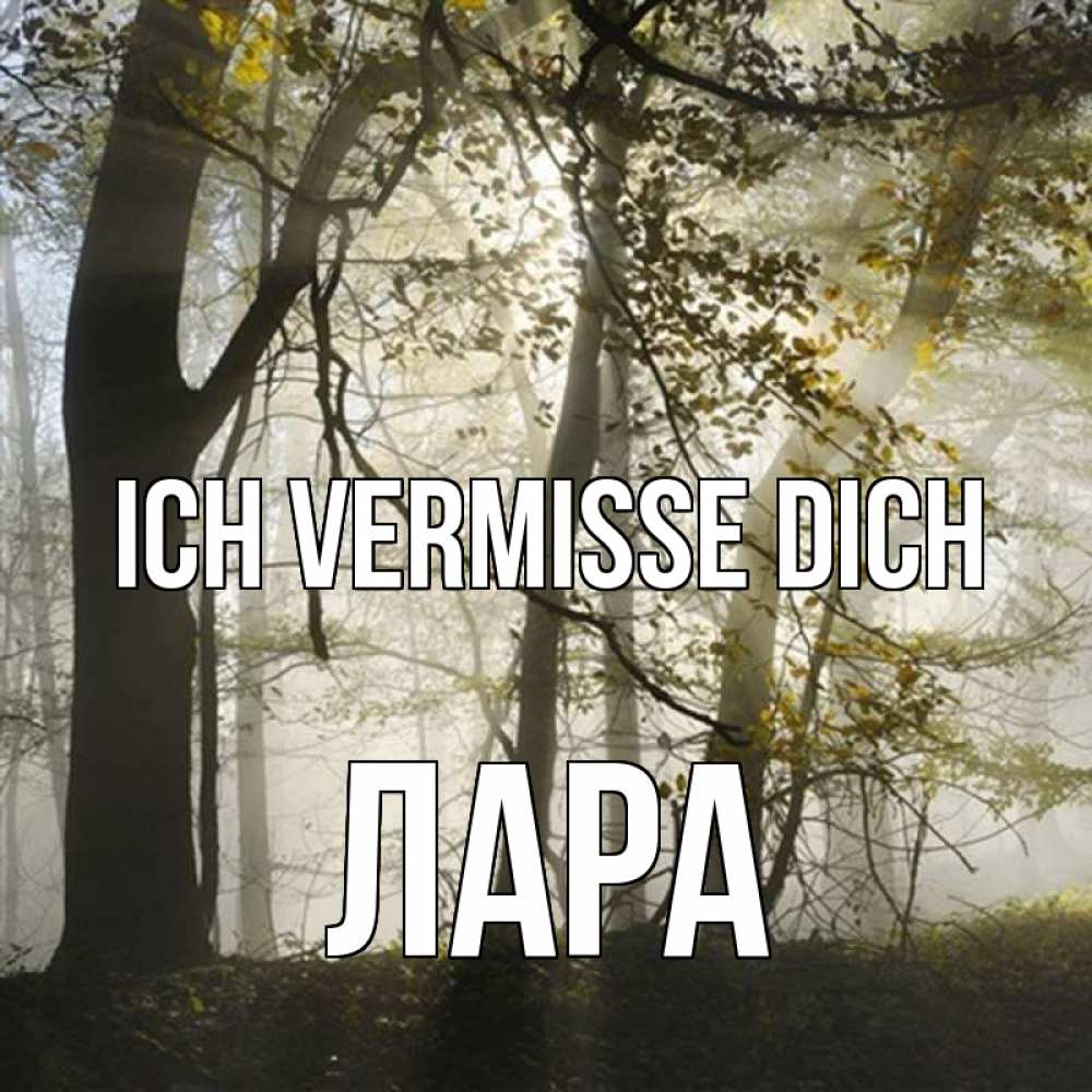 Открытка на каждый день с именем, Лара Ich vermisse dich грустно Прикольная открытка с пожеланием онлайн скачать бесплатно 