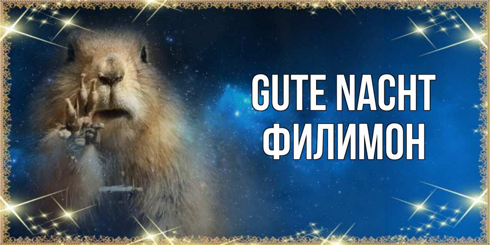 Открытка на каждый день с именем, Филимон Gute Nacht спокойной ночи сладких снов Прикольная открытка с пожеланием онлайн скачать бесплатно 