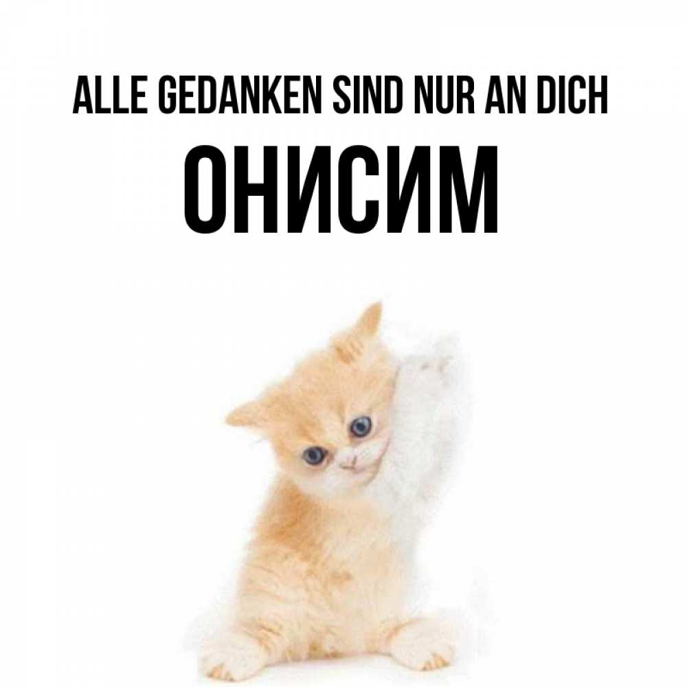 Открытка на каждый день с именем, Онисим Alle Gedanken sind nur an dich зверушки и милота Прикольная открытка с пожеланием онлайн скачать бесплатно 