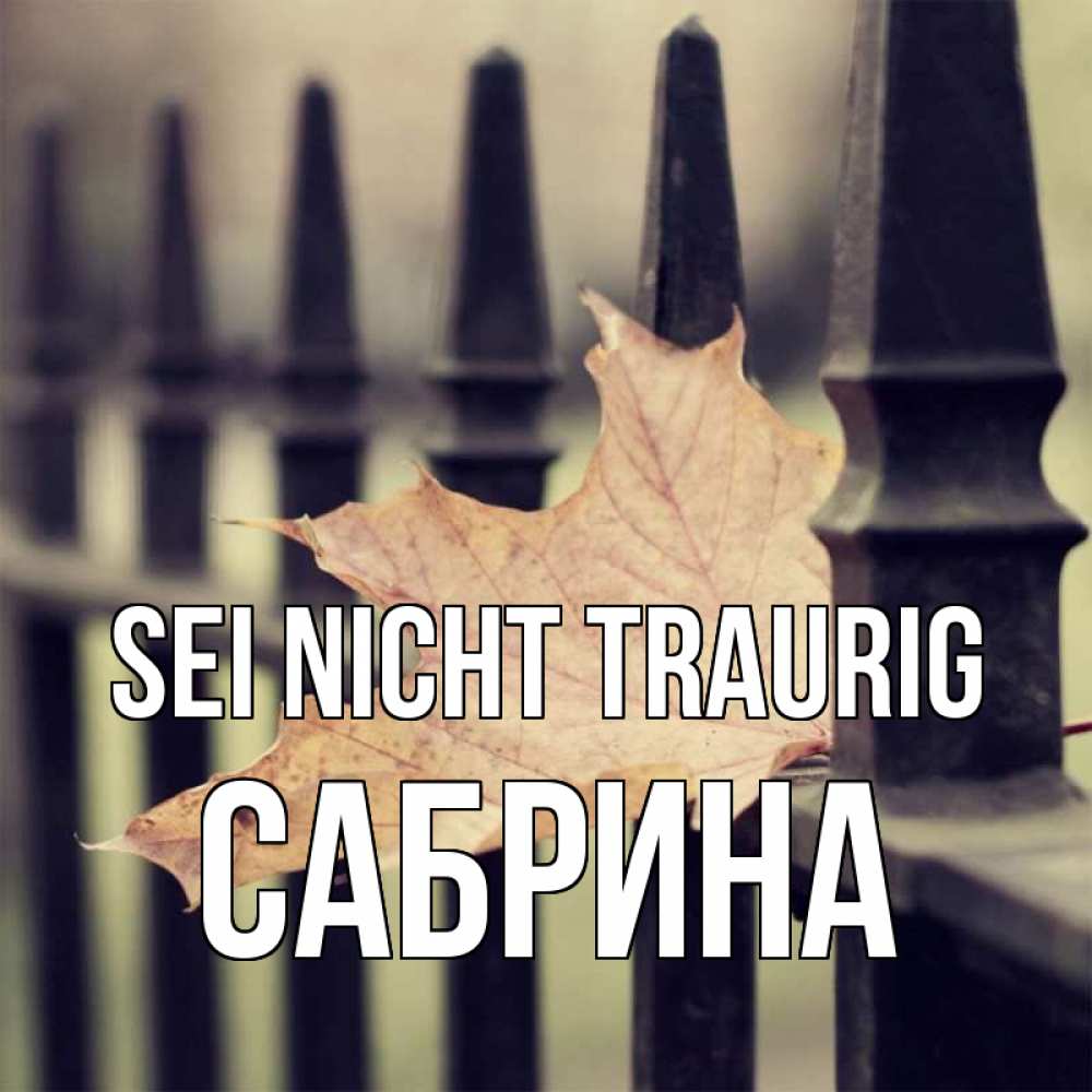 Открытка на каждый день с именем, Сабрина Sei nicht traurig лист клена Прикольная открытка с пожеланием онлайн скачать бесплатно 