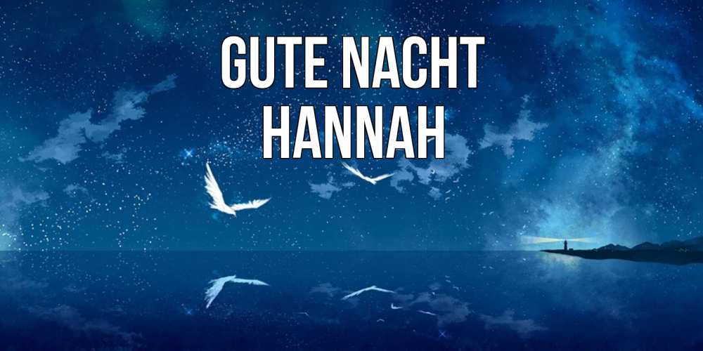 Открытка на каждый день с именем, Hannah Gute Nacht птицы летят на фоне ночного неба Прикольная открытка с пожеланием онлайн скачать бесплатно 