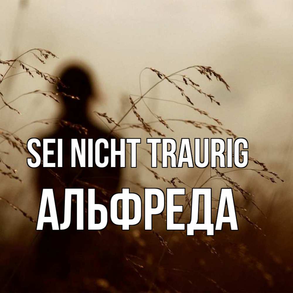 Открытка на каждый день с именем, Альфреда Sei nicht traurig грусть Прикольная открытка с пожеланием онлайн скачать бесплатно 