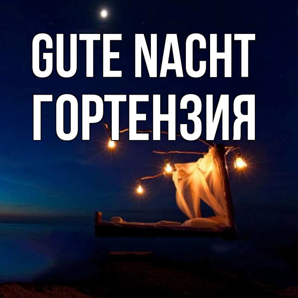 Открытка на каждый день с именем, Гортензия Gute Nacht милый мой Прикольная открытка с пожеланием онлайн скачать бесплатно 