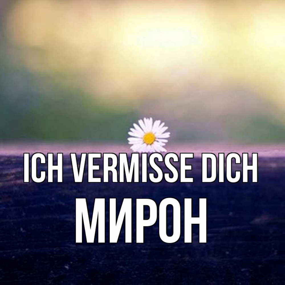 Открытка на каждый день с именем, Мирон Ich vermisse dich приходи в гости Прикольная открытка с пожеланием онлайн скачать бесплатно 