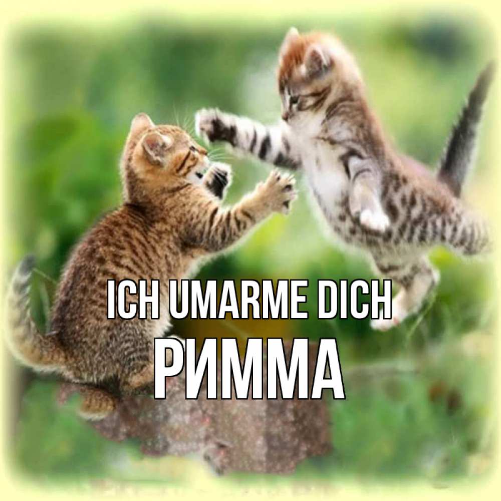 Открытка на каждый день с именем, Римма Ich umarme dich игры котят Прикольная открытка с пожеланием онлайн скачать бесплатно 