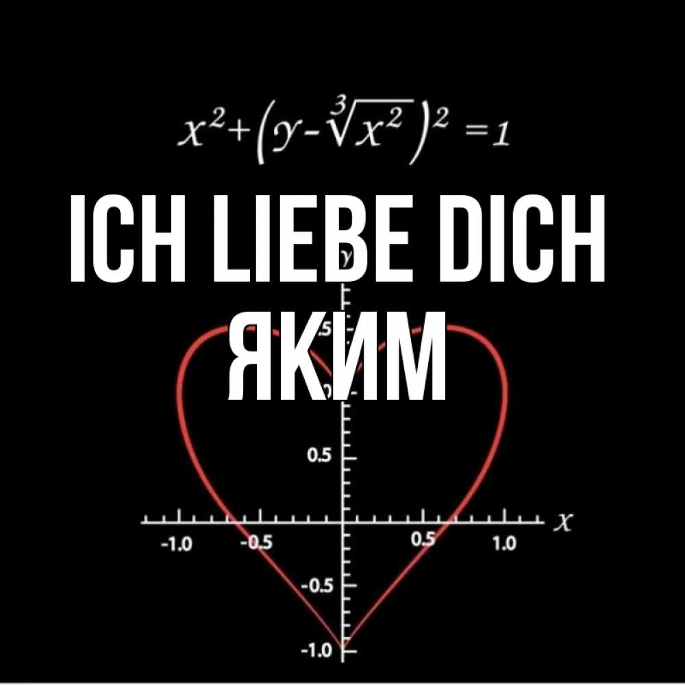 Открытка на каждый день с именем, Яким Ich liebe dich сердечная формула Прикольная открытка с пожеланием онлайн скачать бесплатно 