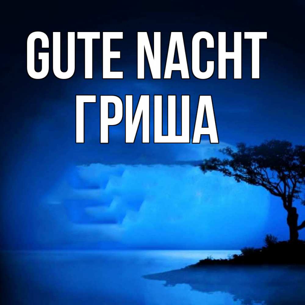 Открытка на каждый день с именем, Гриша Gute Nacht ночное побережье Прикольная открытка с пожеланием онлайн скачать бесплатно 