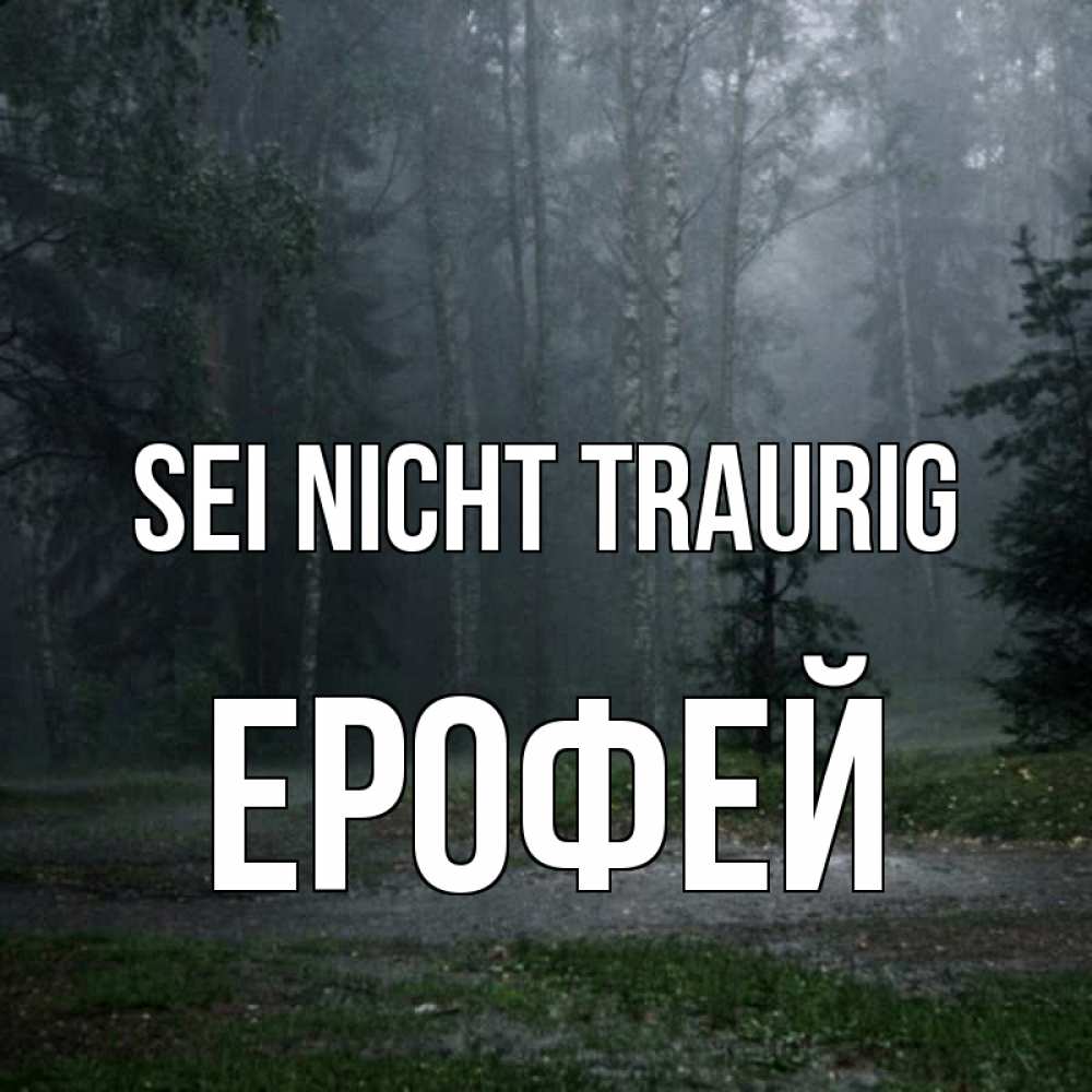 Открытка на каждый день с именем, Ерофей Sei nicht traurig осень Прикольная открытка с пожеланием онлайн скачать бесплатно 