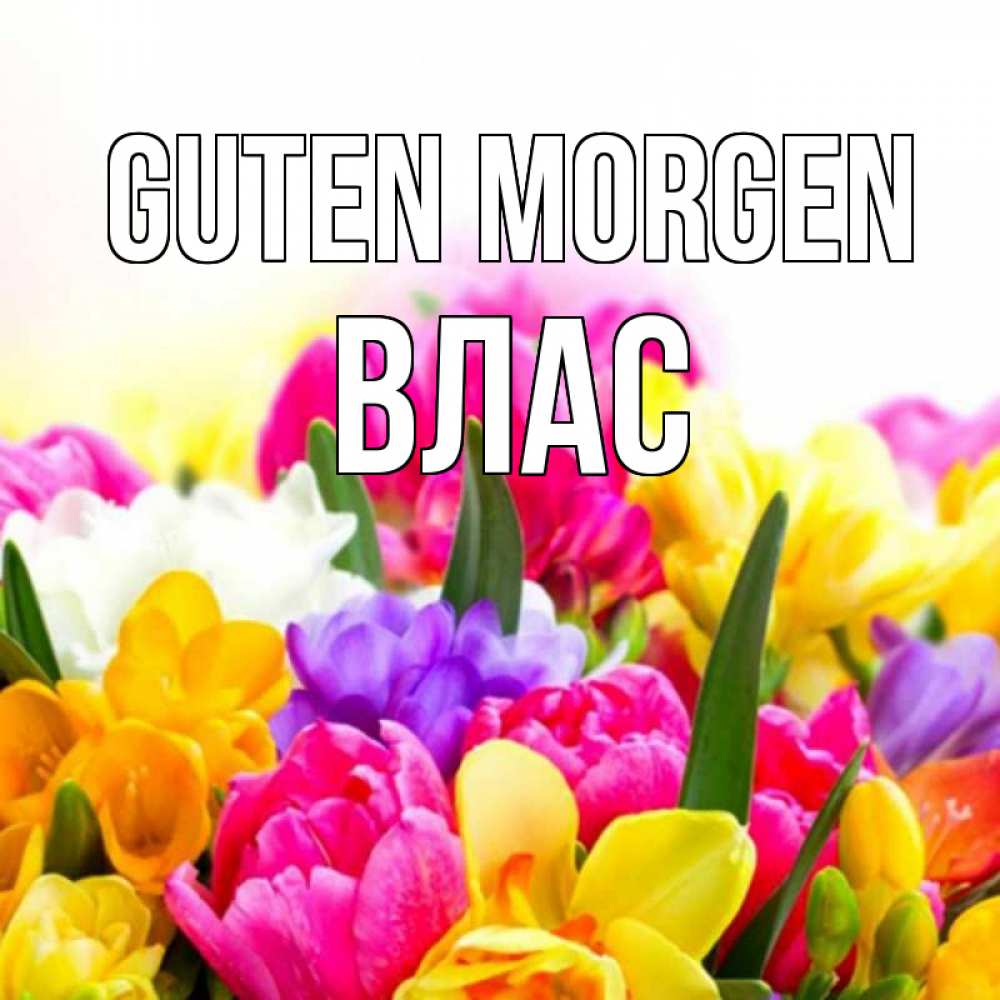 Открытка на каждый день с именем, Влас Guten Morgen создать открытку со свое подписью Прикольная открытка с пожеланием онлайн скачать бесплатно 