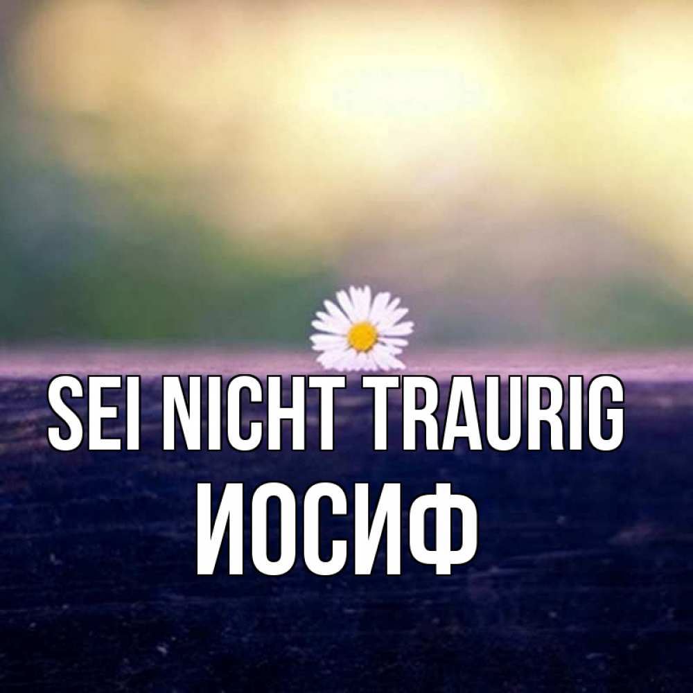 Открытка на каждый день с именем, Иосиф Sei nicht traurig красота Прикольная открытка с пожеланием онлайн скачать бесплатно 