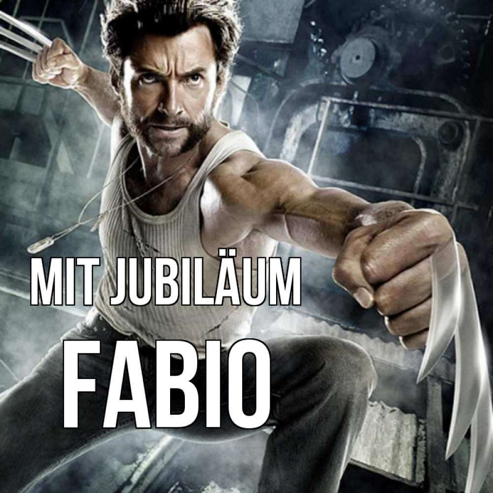 Открытка на каждый день с именем, Fabio Mit Jubiläum супергерой в ярости Прикольная открытка с пожеланием онлайн скачать бесплатно 