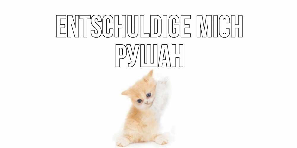 Открытка на каждый день с именем, Рушан Entschuldige mich кот Прикольная открытка с пожеланием онлайн скачать бесплатно 