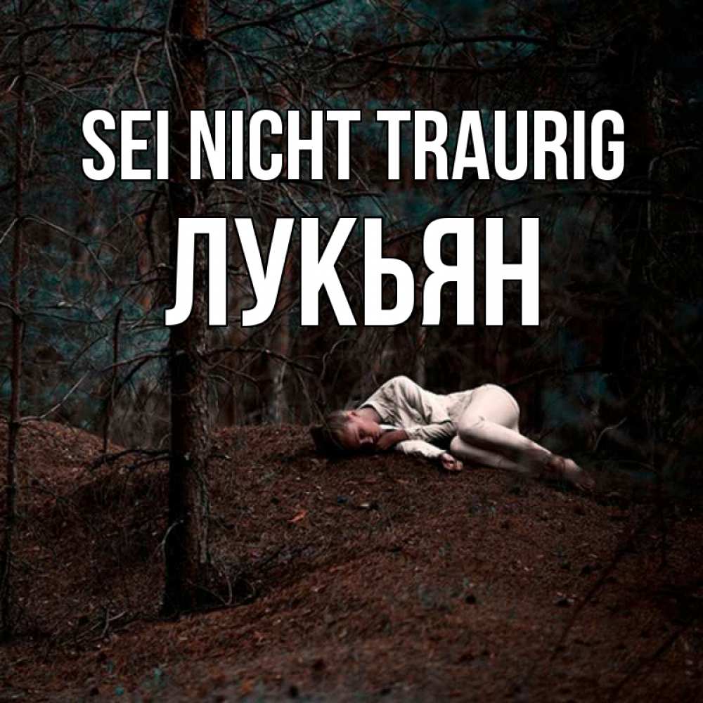 Открытка на каждый день с именем, Лукьян Sei nicht traurig лес Прикольная открытка с пожеланием онлайн скачать бесплатно 