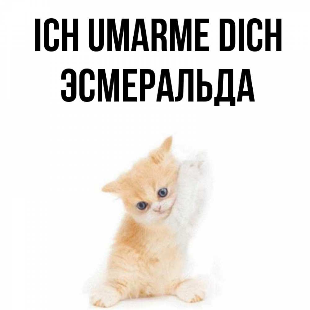 Открытка на каждый день с именем, Эсмеральда Ich umarme dich я хочу очень скорее обнимаешек Прикольная открытка с пожеланием онлайн скачать бесплатно 