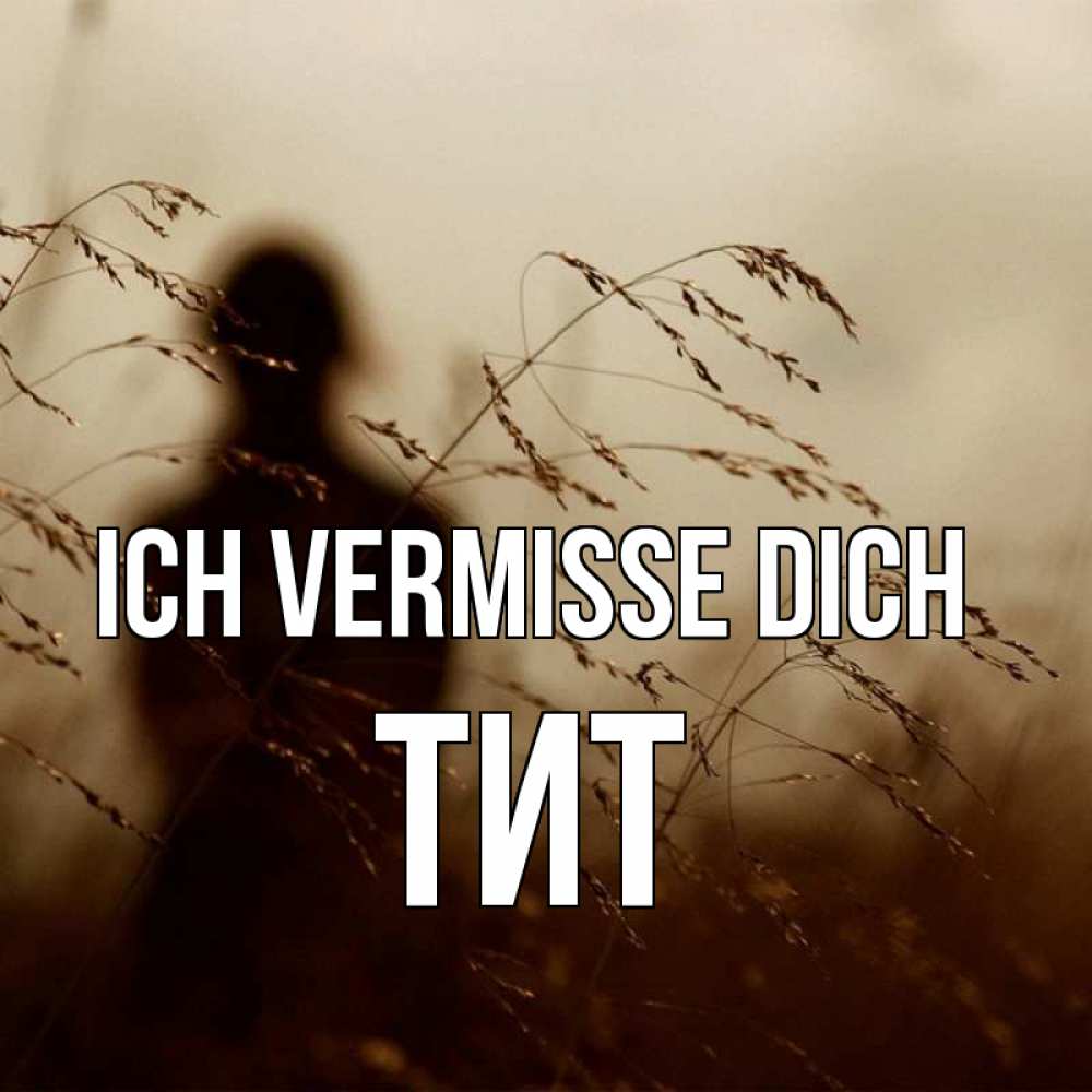 Открытка на каждый день с именем, Тит Ich vermisse dich силуэт девушки Прикольная открытка с пожеланием онлайн скачать бесплатно 