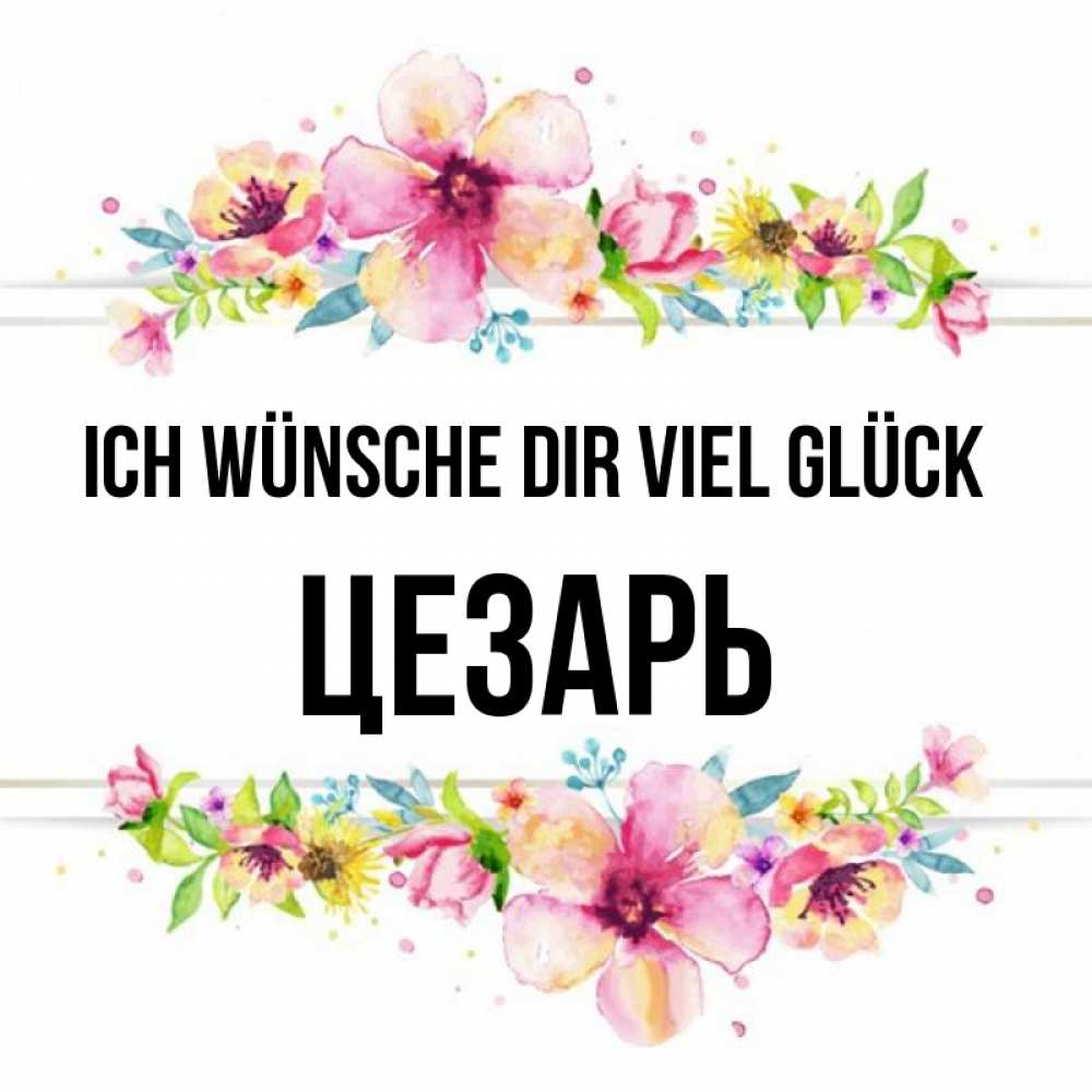 Открытка на каждый день с именем, Цезарь Ich wünsche dir viel Glück пусть повезет 1 Прикольная открытка с пожеланием онлайн скачать бесплатно 