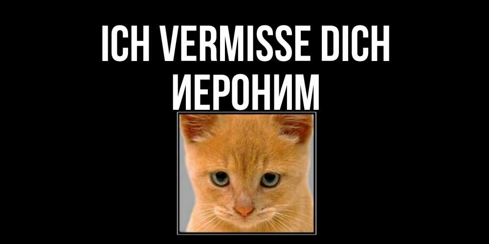 Открытка на каждый день с именем, Иероним Ich vermisse dich открытки рыжий котенок скучает по тебе Прикольная открытка с пожеланием онлайн скачать бесплатно 