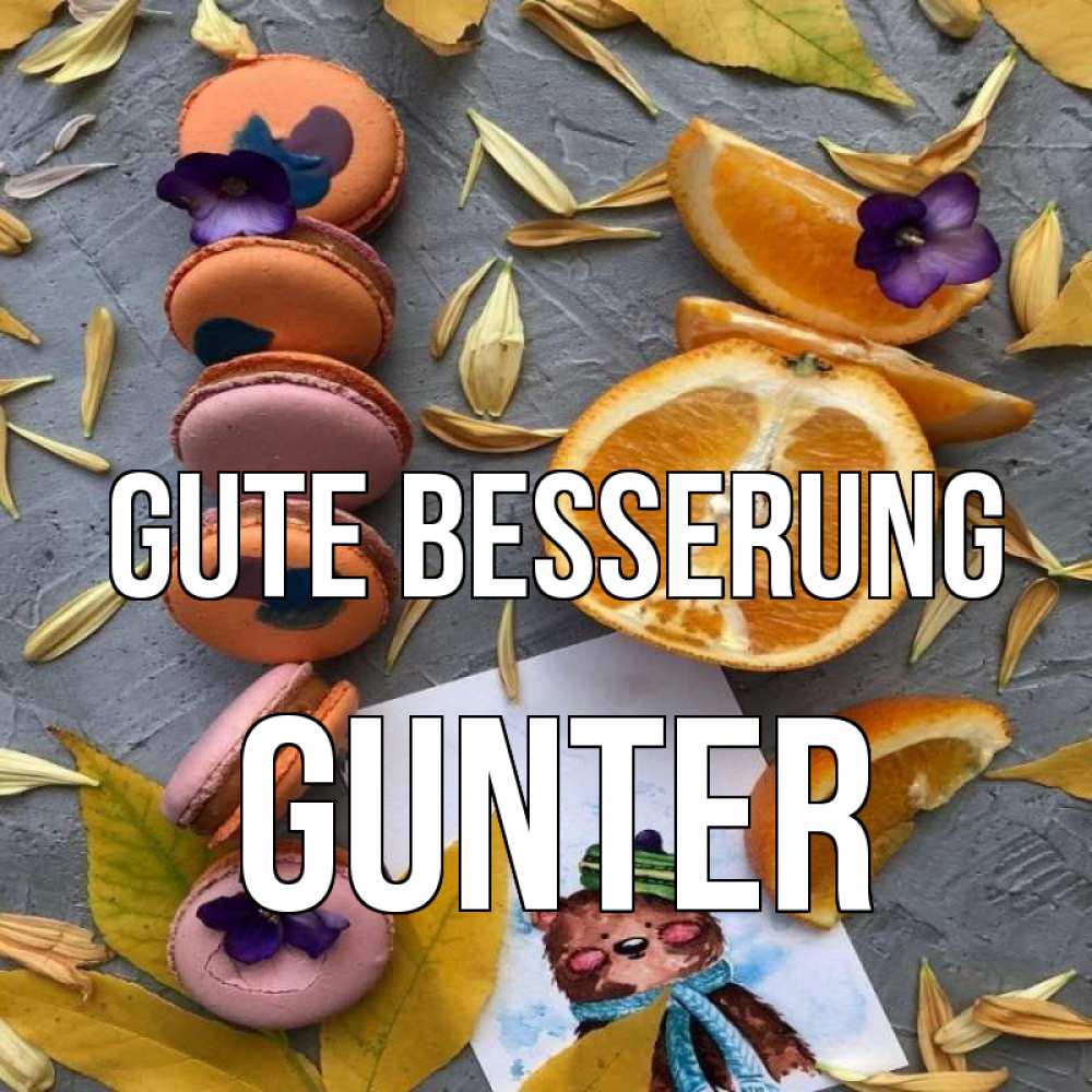 Открытка на каждый день с именем, Gunter Gute Besserung не болейте Прикольная открытка с пожеланием онлайн скачать бесплатно 