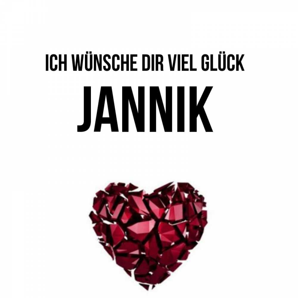 Открытка на каждый день с именем, Jannik Ich wünsche dir viel Glück бордовое из кристаллов  1 Прикольная открытка с пожеланием онлайн скачать бесплатно 