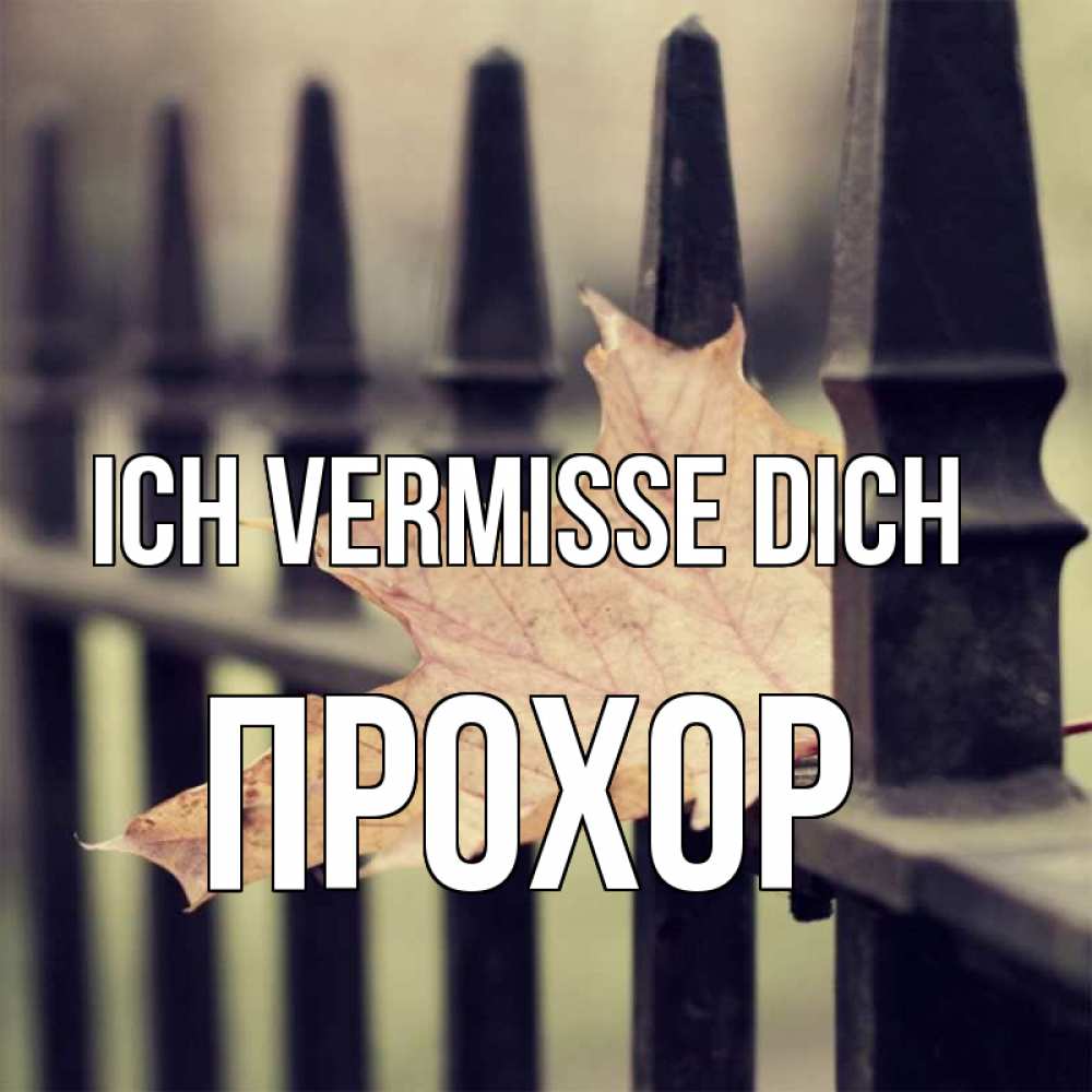 Открытка на каждый день с именем, Прохор Ich vermisse dich очень скучно Прикольная открытка с пожеланием онлайн скачать бесплатно 