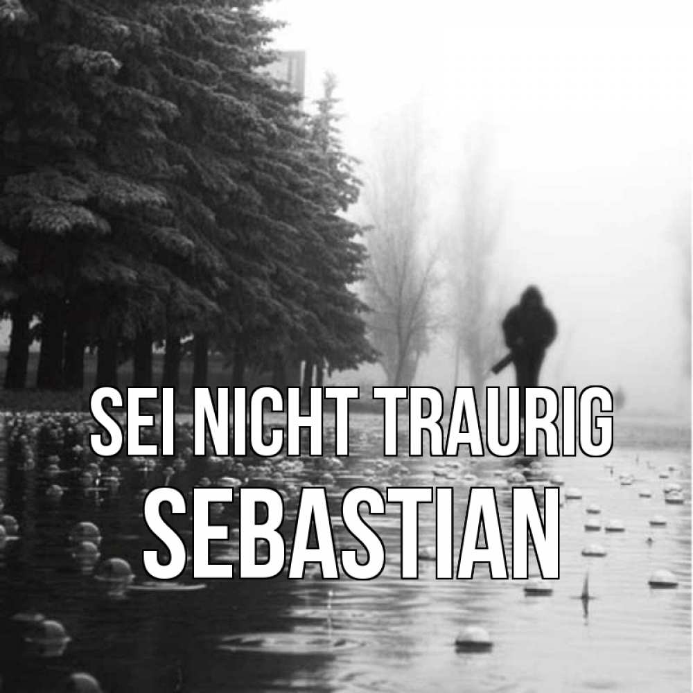 Открытка на каждый день с именем, Sebastian Sei nicht traurig улица под дождем Прикольная открытка с пожеланием онлайн скачать бесплатно 