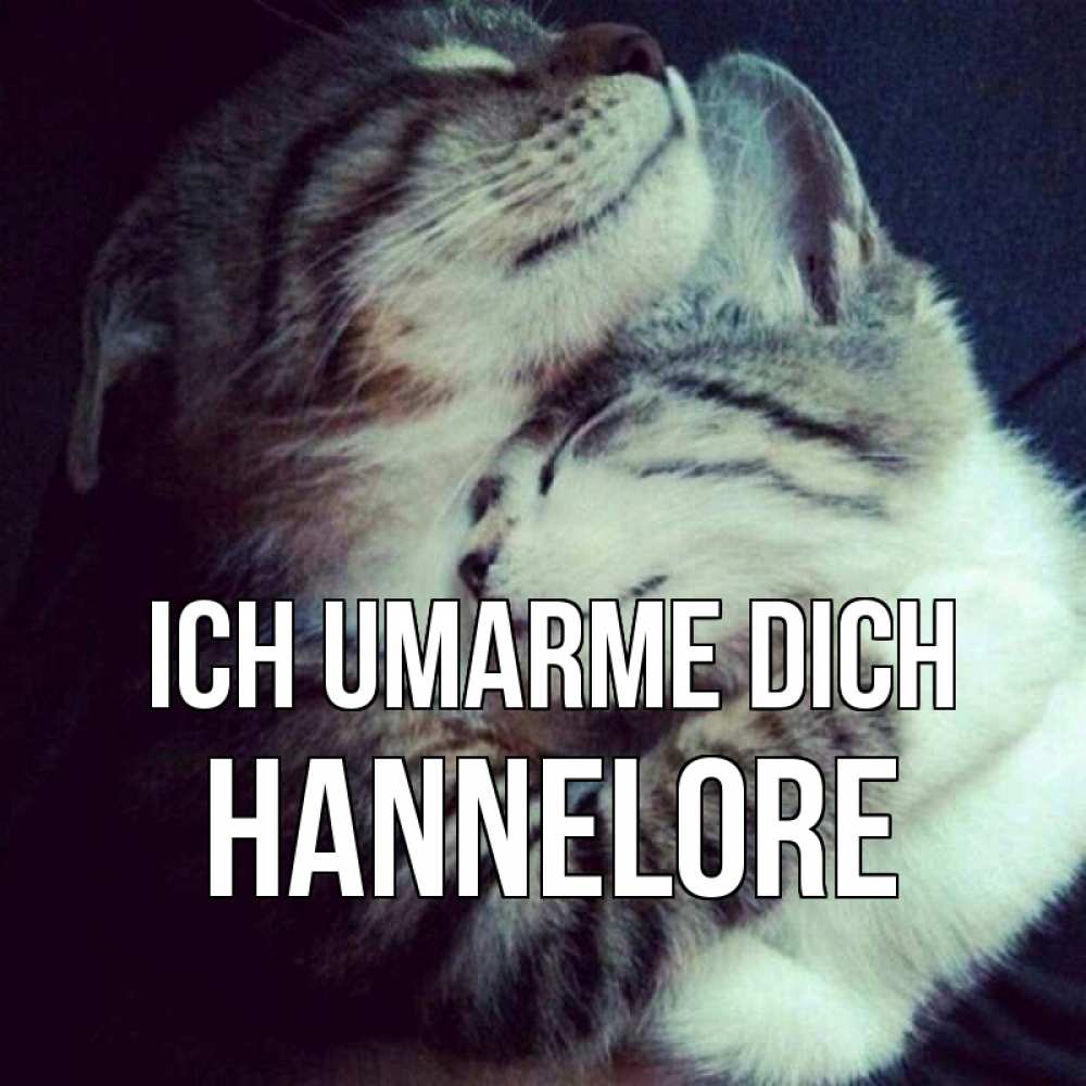 Открытка на каждый день с именем, Hannelore Ich umarme dich полосатики Прикольная открытка с пожеланием онлайн скачать бесплатно 