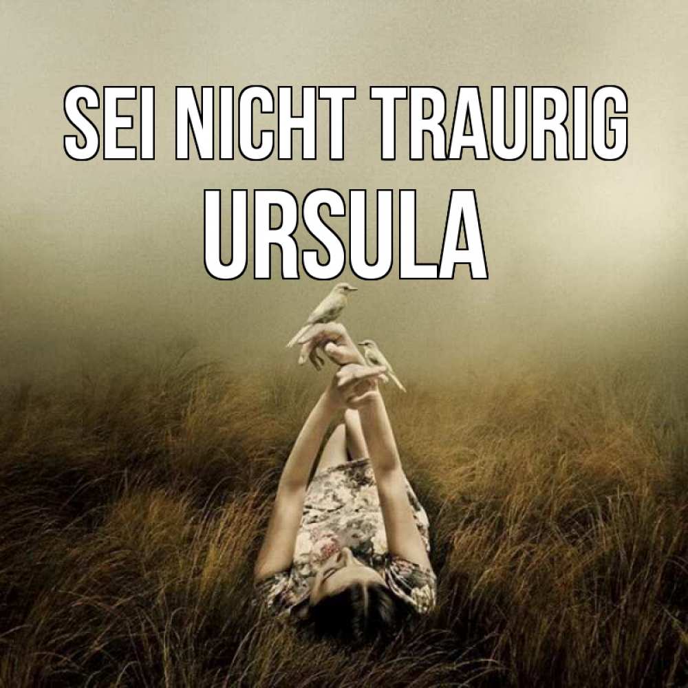 Открытка на каждый день с именем, Ursula Sei nicht traurig поле и туман Прикольная открытка с пожеланием онлайн скачать бесплатно 