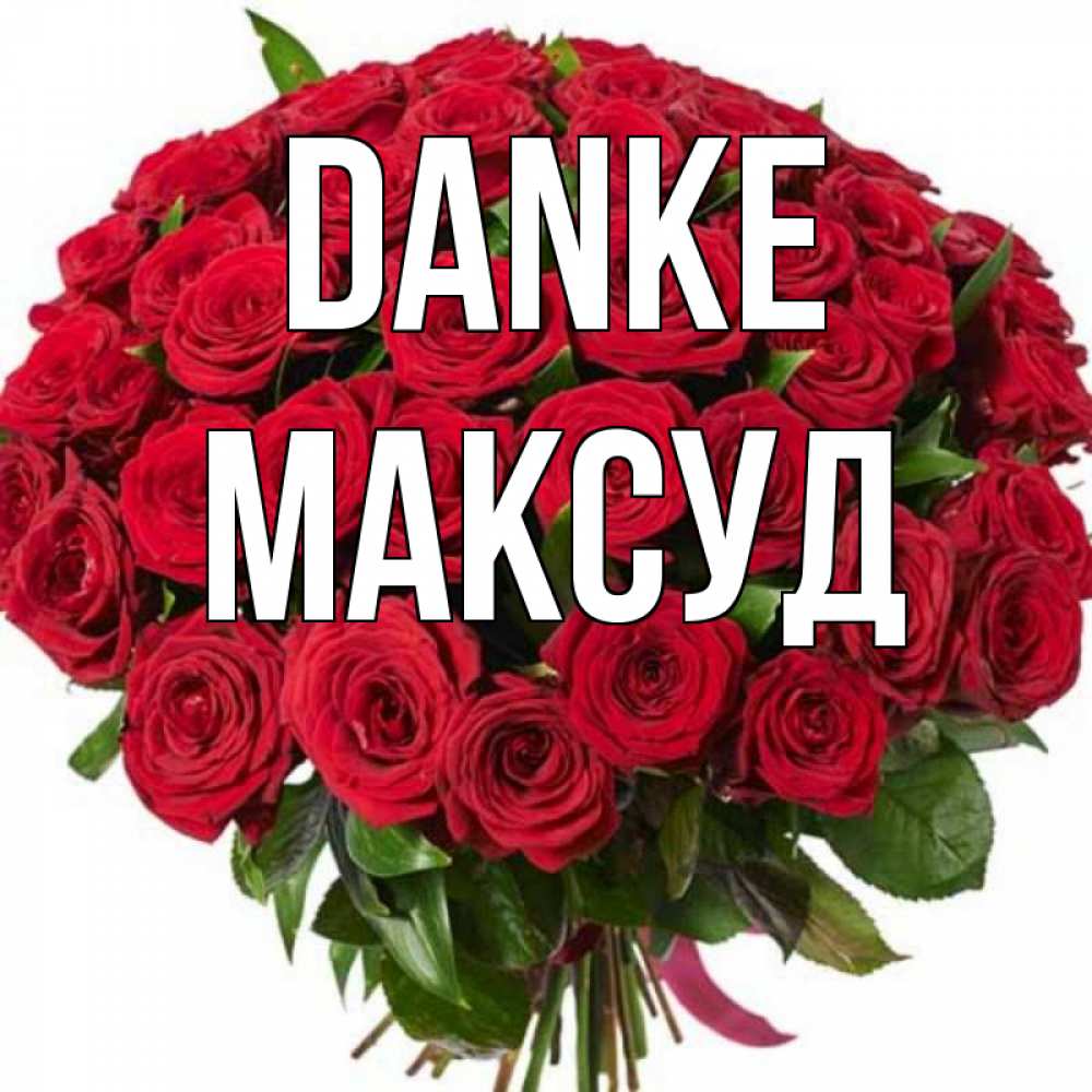 Открытка на каждый день с именем, Максуд Danke букет красных роз Прикольная открытка с пожеланием онлайн скачать бесплатно 
