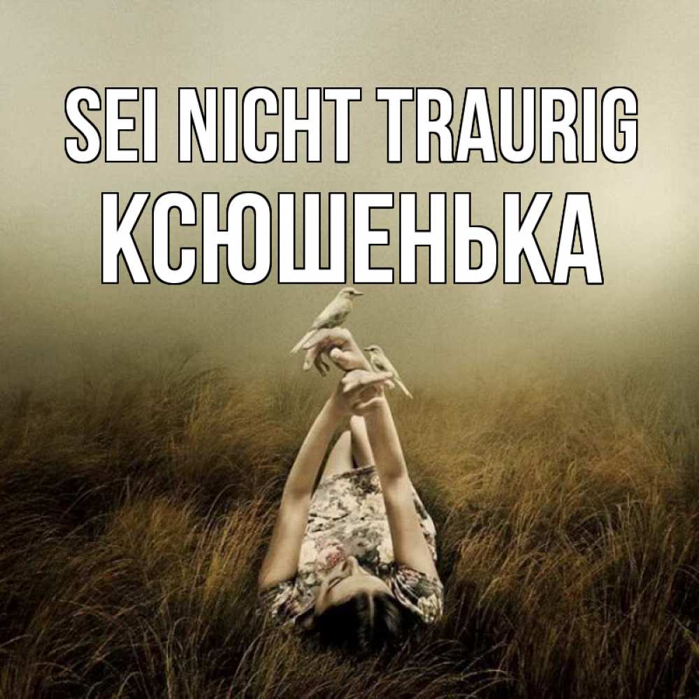 Открытка на каждый день с именем, Ксюшенька Sei nicht traurig поле и туман Прикольная открытка с пожеланием онлайн скачать бесплатно 