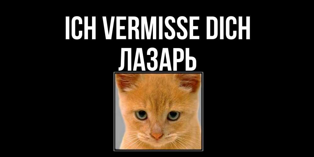 Открытка на каждый день с именем, Лазарь Ich vermisse dich открытки рыжий котенок скучает по тебе Прикольная открытка с пожеланием онлайн скачать бесплатно 