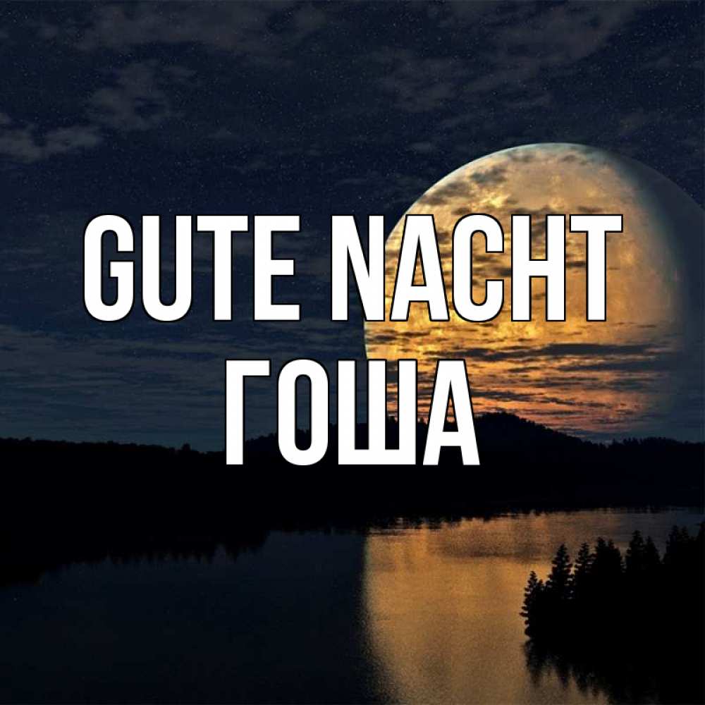 Открытка на каждый день с именем, Гоша Gute Nacht речка Прикольная открытка с пожеланием онлайн скачать бесплатно 
